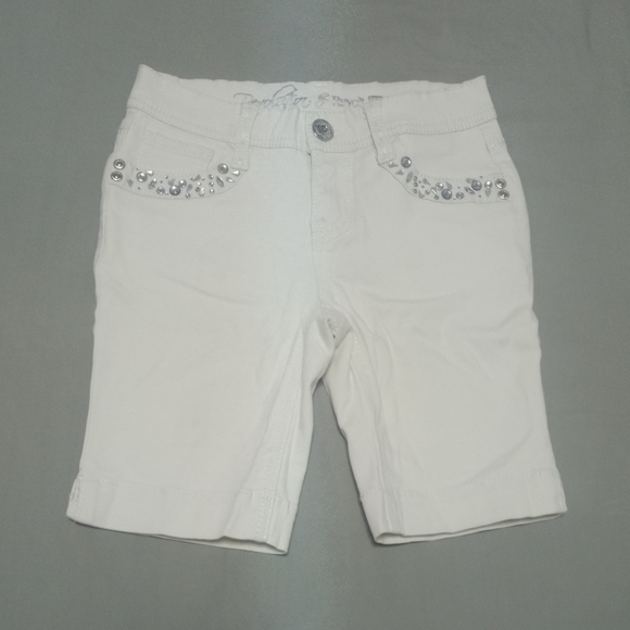 Women's White Embellished Shorts - Picture 1 of 5